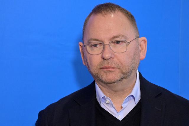 14 February 2026, Brandenburg, Potsdam: Frank Werneke, chairman of the United Services Union (Verdi), speaks about the successful conclusion of collective bargaining negotiations for public sector employees in the federal states. Photo: Michael Bahlo/dpa
