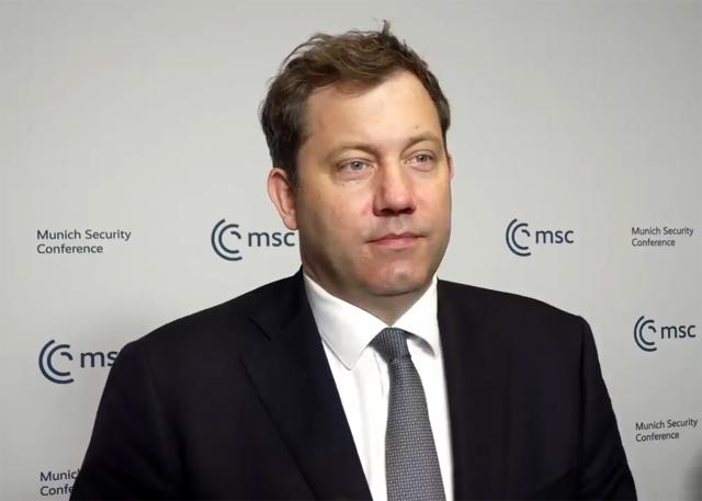 14 February 2026, Bavaria, Munich: Lars Klingbeil, Germany's Finance Minister, gives an interview on the sidelines of the Munich Security Conference. Photo: Manuel Genolet/dpa