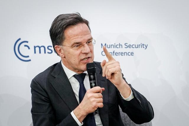 14 February 2026, Bavaria, Munich: Mark Rutte, Secretary General of NATO, speaks at the 62nd Munich Security Conference. Photo: Kay Nietfeld/dpa