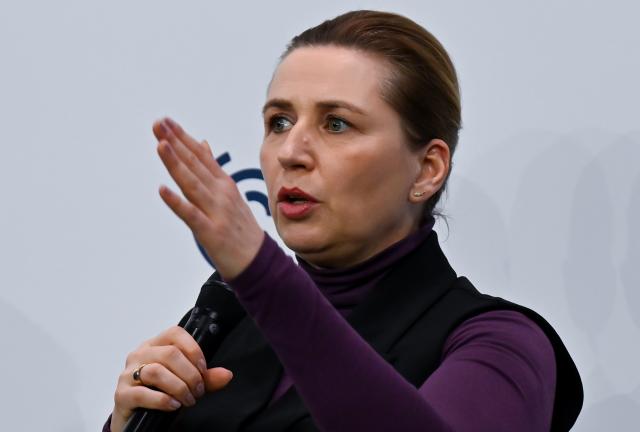 14 February 2026, Bavaria, Munich: Denmark's Prime Minister Mette Frederiksen speaks during the 62nd Munich Security Conference (MSC). Photo: Sven Hoppe/dpa