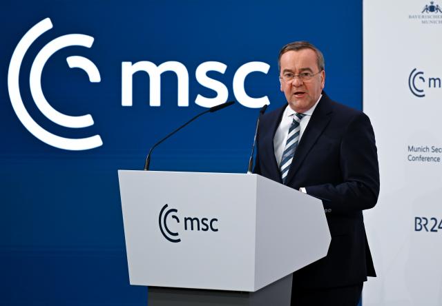 14 February 2026, Bavaria, Munich: German Defence Minister Boris Pistorius speaks during the 62nd Munich Security Conference (MSC). Photo: Sven Hoppe/dpa