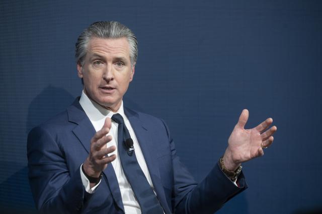 14 February 2026, Bavaria, Munich: Gavin Newsom, Governor of California speaks during the 62nd Munich Security Conference (MSC). Photo: Marijan Murat/dpa