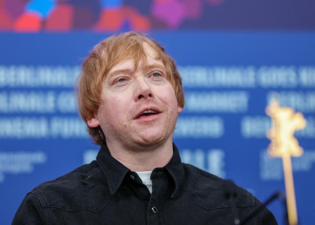 14 February 2026, Berlin: Actor Rupert Grint speaks during the press conference for the film "Yon Lapsi (Nightborn)". The film is screening in competition at the Berlin International Film Festival. Photo: Soeren Stache/dpa