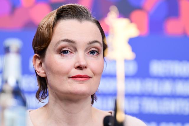 17 February 2026, Berlin: German actress Birte Schnoeink speaks during a press conference for the film 'My Wife Cries' (Competition) at the 76th Berlin International Film Festival (February 12-22, 2026). Photo: Sebastian Christoph Gollnow/dpa