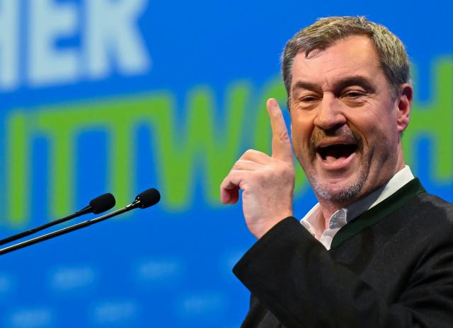 18 February 2026, Bavaria, Passau: Markus Soeder, Minister President of Bavaria and Christian Social Union (CSU) leader, speaks during the CSU's political Ash Wednesday. Photo: Sven Hoppe/dpa