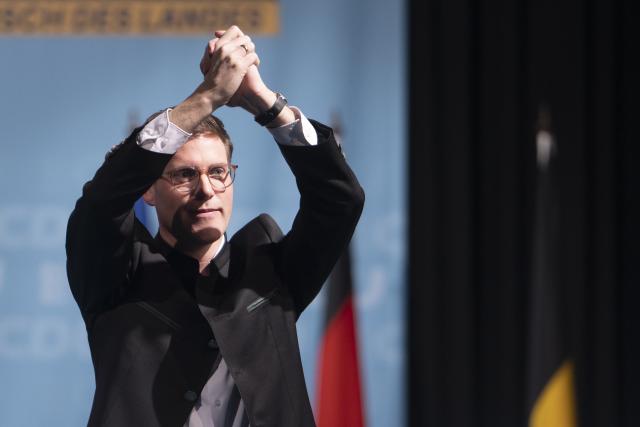 18 February 2026, Baden-Württemberg, Fellbach: Manuel Hagel, top candidate of the Christian Democratic Union (CDU) for the state elections in Baden-Wuerttemberg, takes part in the political Ash Wednesday of the CDU Baden-Wuerttemberg. Photo: Marijan Murat/dpa