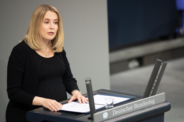 FILED - 27 November 2025, Berlin: German Minister for Housing, Urban Development, and Construction, Verena Hubertz, speaks during a session at the German Parliament (Bundestag). Photo: Markus Lenhardt/dpa