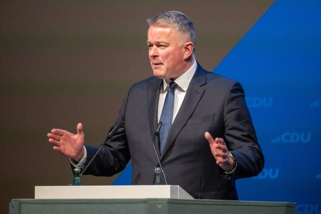 18 February 2026, Rheinland-Pfalz, Trier: Gordon Schnieder, the Christian Democratic Union of Germany (CDU) leading candidate for the state election, speaks at the CDU Rhineland-Palatinate's Political Ash Wednesday event. Photo: Harald Tittel/dpa