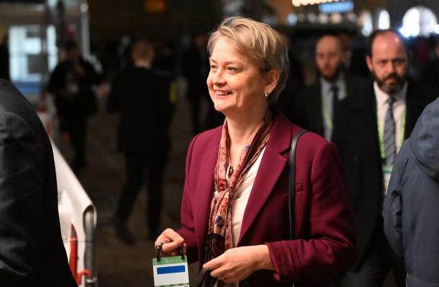 FILED - 13 February 2026, Bavaria, Munich: Britain's Foreign Secretary Yvette Cooper is coming to the 62nd Munich Security Conference at the Bayerischer Hof. Photo: Felix Hörhager/dpa