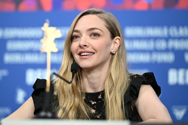 19 February 2026, Berlin: American actress Amanda Seyfried speaks at the Berlinale press conference for the film The Testament of Ann Lee during the 76th Berlin International Film Festival, held from February 12 to 22, 2026. Photo: Elisa Schu/dpa