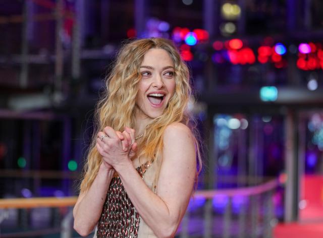 19 February 2026, Berlin: American actress Amanda Seyfried stands on the red carpet ahead of the premiere of the film "The Testament of Ann Lee," screened in the Berlinale Special Gala section of the Berlin International Film Festival. Photo: Soeren Stache/dpa