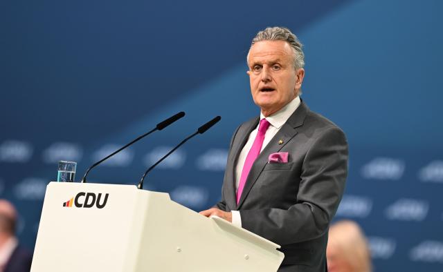 20 February 2026, Baden-Wuerttemberg, Stuttgart: Frank Nopper, Lord Mayor of the City of Stuttgart, speaks at the CDU federal party conference. The CDU elects its new leadership bodies. For the third time in a row, Chancellor Friedrich Merz is the only candidate for the chairmanship. Photo: Katharina Kausche/dpa