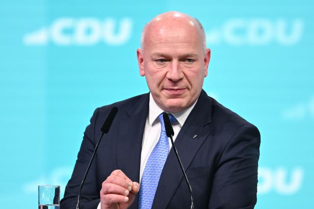 20 February 2026, Baden-Wuerttemberg, Stuttgart: Governing Mayor of Berlin Kai Wegner speaks at the Christian Democratic Union of Germany (CDU) federal party conference. Photo: Katharina Kausche/dpa