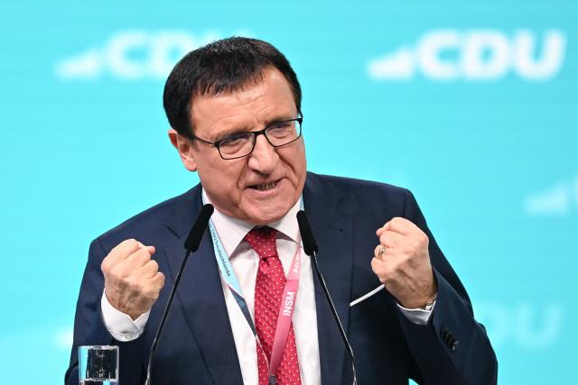 20 February 2026, Baden-Wuerttemberg, Stuttgart: Vice President of the Baden-Wuerttemberg State Parliament Wolfgang Reinhart speaks at the Christian Democratic Union of Germany (CDU) federal party conference. Photo: Katharina Kausche/dpa