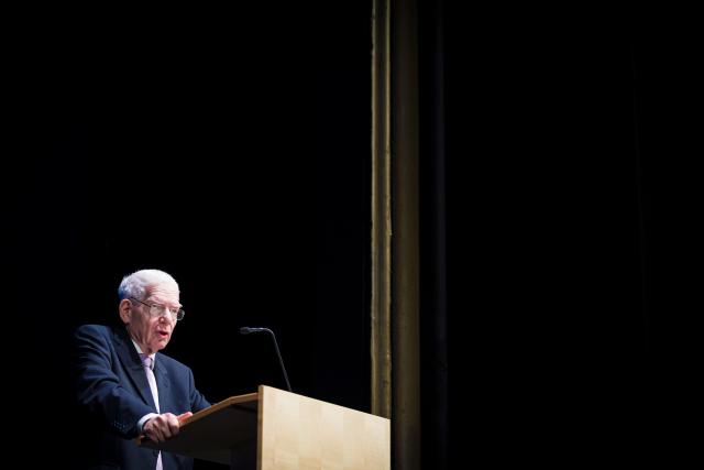 22 February 2026, Lower Saxony, Braunschweig: Josef Schuster, President of the Central Council of Jews in Germany, speaks at the opening of the exhibition "With Our Own Voice: 75 Years of the Central Council of Jews in Germany," which highlights the organization's history. Photo: Moritz Frankenberg/dpa