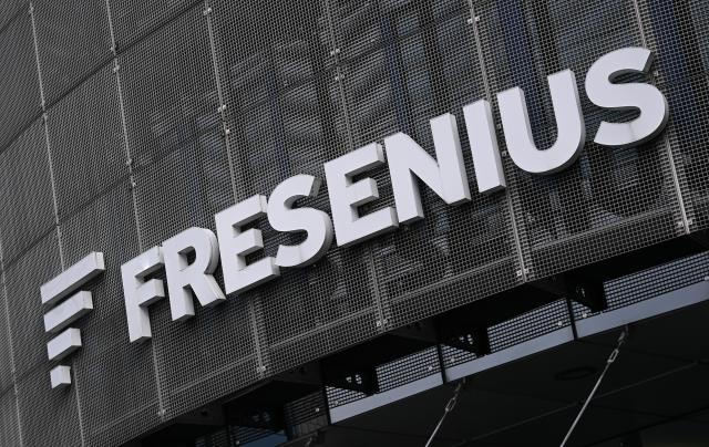 FILED - 15 February 2024, Hesse, Bad Homburg: The lettering "Fresenius" is emblazoned on the corporate headquarters of Fresenius SE & Co. KGaA. Photo: Arne Dedert/dpa