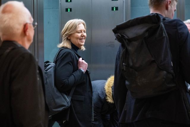 24 February 2026, Berlin: German Minister of Labor and Social Affairs Baerbel Bas (C) leaves after a meeting of the Social Democratic Party of Germany (SPD) parliamentary group in the Bundestag. Photo: Christophe Gateau/dpa