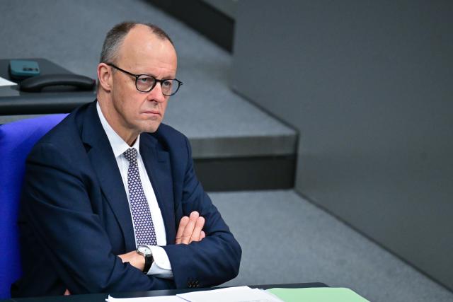27 February 2026, Berlin: German Chancellor Friedrich Merz attends the 60th session of the 21st German Parliament (Bundestag) on the reform of the Common European Asylum System. Photo: Sebastian Christoph Gollnow/dpa
