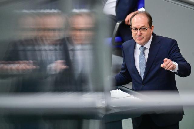 27 February 2026, Berlin: Alexander Dobrindt, German Minister of the Interior, s[eaks during the 60th session of the 21st German Parliament (Bundestag) on the reform of the Common European Asylum System. Photo: Sebastian Christoph Gollnow/dpa