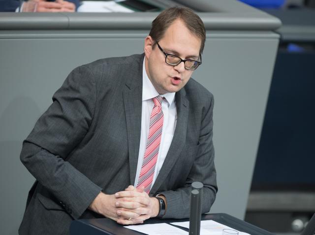 FILED - 22 March 2019, Berlin: Soeren Pellmann of Die Linke (The Left) speaks during the a session of the German Parliament (Bundestag). Photo: Soeren Stache/dpa