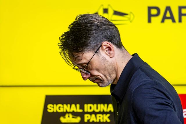 28 February 2026, North Rhine-Westphalia, Dortmund: Borussia Dortmund coach Niko Kovac leaves after attending a press conference following the German Bundesliga soccer match between Borussia Dortmund and FC Bayern Munich at Signal Iduna Park. Photo: David Inderlied/dpa - IMPORTANT NOTICE: DFL and DFB regulations prohibit any use of photographs as image sequences and/or quasi-video.