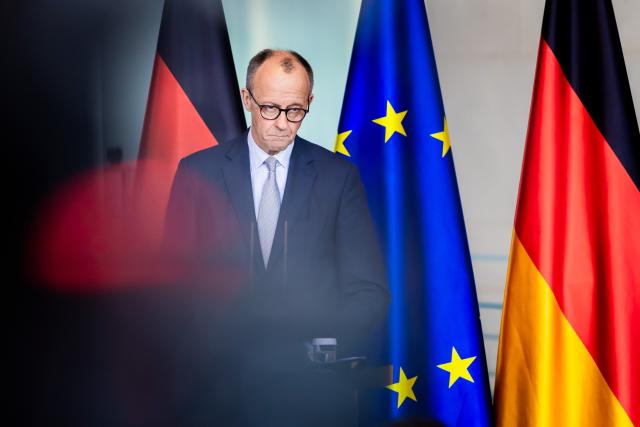 01 March 2026, Berlin: German Chancellor Friedrich Merz comments on the attacks on Iran at the Federal Chancellery. Photo: Christoph Soeder/dpa