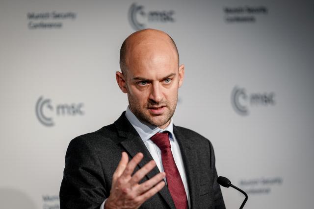 FILED - 14 February 2026, Bavaria, Munich: Jean-Noel Barrot, French Minister of Foreign Affairs, holds a press conference at the 62nd Munich Security Conference (MSC). Photo: Kay Nietfeld/dpa