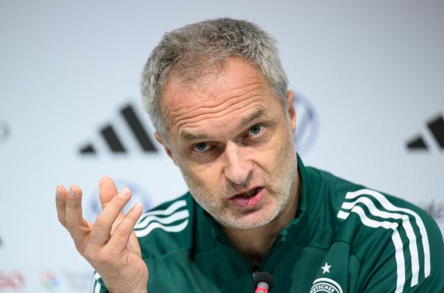 02 March 2026, Saxony, Dresden: Germany coach Christian Wueck attends a press conference at Rudolf Harbig Stadium, ahead of the Women's World Cup qualifying soccer match against Slovenia. Photo: Robert Michael/dpa