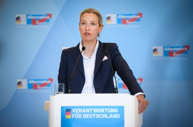 03 March 2026, Berlin: Chairwoman of the Alternative for Germany (AfD) parliamentary group Alice Weidel speaks before the start of the AfD parliamentary group meeting in the German Bundestag. Photo: Bernd von Jutrczenka/dpa