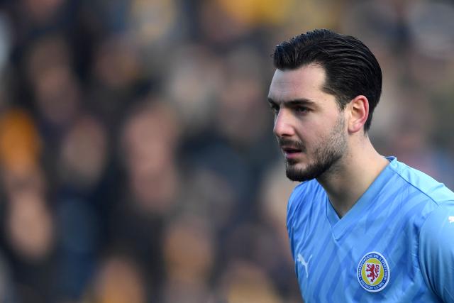 FILED - 18 January 2025, Lower Saxony, Brunswick: Braunschweig goalkeeper Marko Johansson stands on the pitch during the 2nd German Bundesliga soccer match between Eintracht Braunschweig and FC Schalke 04 at Eintracht Stadium. Photo: Swen Pförtner/dpa - IMPORTANT NOTE: In accordance with the regulations of the DFL German Football League and the DFB German Football Association, it is prohibited to utilize or have utilized photographs taken in the stadium and/or of the match in the form of sequential images and/or video-like photo series.