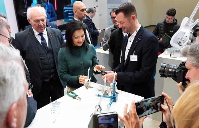 04 March 2026, Bavaria, Munich: German Minister for Economic Affairs and Energy Katherina Reiche takes part in a tour after the opening of the International Craft Fair. Photo: Malin Wunderlich/dpa