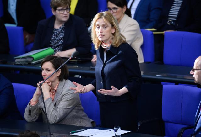 04 March 2026, Berlin: German Minister for Education, Family, Seniors, Women, and Youth Karin Prien speaks during the government question time in the plenary session of the 21st legislative period in the German Bundestag. Photo: Bernd von Jutrczenka/dpa