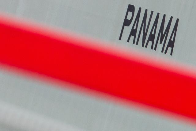 FILED - 04 April 2016, Hamburg: The word "Panama" is written on a container ship in the port of Hamburg. The first trial in Germany linked to the 2016 publication of the Panama Papers began in Cologne on Wednesday. Photo: Lukas Schulze/dpa
