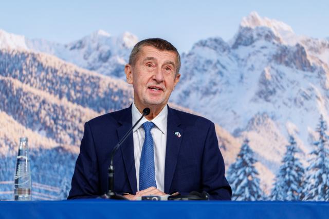 FILED - 09 February 2026, Bavaria, Munich: Czech Republic's Prime Minister Andrej Babis, speaks at a press conference in Munich. Photo: Matthias Balk/dpa