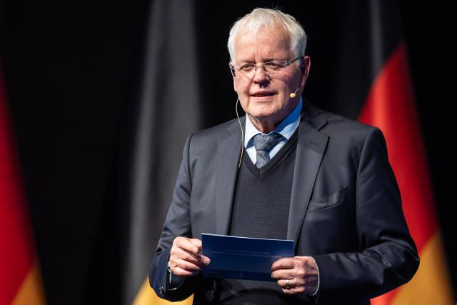 05 March 2026, Baden-Württemberg, Rottweil: Emil Saenze, state chairman of the Alternative for Germany (AfD) Baden-Wuerttemberg speaks during the AfD Baden-Wuerttemberg election campaign closing at the Rottweil town hall. Photo: Silas Stein/dpa