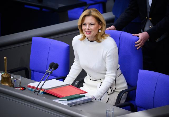 06 March 2026, Berlin: Bundestag President Julia Kloeckner is attending the 63rd plenary session of the 21st legislative period in the German Bundestag. The main topics of today's session are hospital reform, all-day care and the report on Research and Innovation 2026. Photo: Bernd von Jutrczenka/dpa