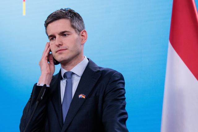 06 March 2026, Berlin: Tom Berendsen, Dutch Foreign Minister, speaks at a press conference after a joint meeting with Foreign Minister Wadephul. Photo: Carsten Koall/dpa