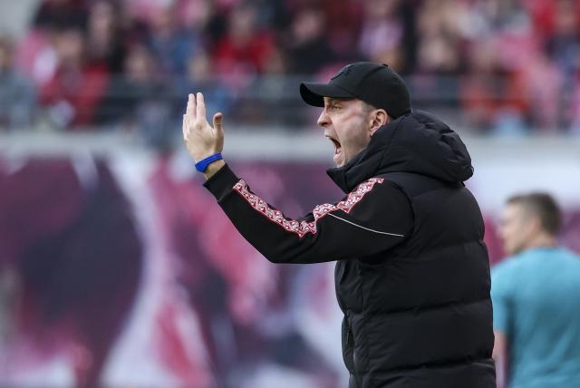 07 March 2026, Saxony, Leipzig: Leipzig's coach Ole Werner reacts on the touchline during the German Bundesliga soccer match between RB Leipzig and FC Augsburg at the Red Bull Arena. Photo: Jan Woitas/dpa - IMPORTANT NOTICE: DFL and DFB regulations prohibit any use of photographs as image sequences and/or quasi-video.