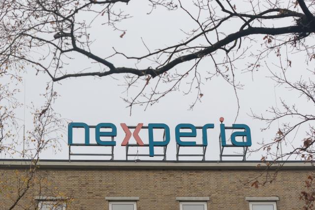 FILED - 19 November 2025, Hamburg: View of a company building with the Nexperia logo in Hamburg. China has cautioned against any further escalation in a dispute with Dutch chip manufacturer Nexperia, after a major spat last year which also drew in the Dutch government. Photo: Bodo Marks/dpa