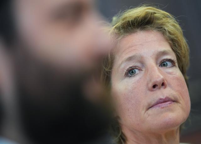 12 March 2026, Hamburg: Christina Block (R), German restaurateur and entrepreneur, sits alongside her defense attorney Ingo Bott (L) at Hamburg Regional Court during the trial for alleged child abduction, stemming from a covert operation on New Year's Eve 2023/24, in which two of Block's children were brought from Denmark to Germany. Photo: Marcus Brandt/Pool dpa/dpa