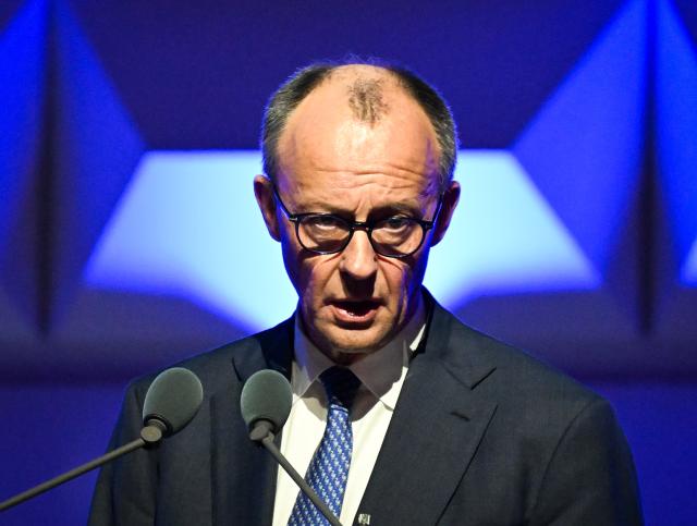 12 March 2026, Hesse, Wiesbaden: German Chancellor Friedrich Merz speaks during the ceremony to mark the 75th anniversary of the Federal Criminal Police Office (BKA). Photo: Soeren Stache/dpa