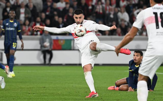 03 December 2026, Baden-Württemberg, Stuttgart: VfB Stuttgart's Deniz Undav scores his side's first goal during the UEFA Europa League soccer match between VfB Stuttgart and FC Porto at the MHPArena. Photo: Marijan Murat/dpa
