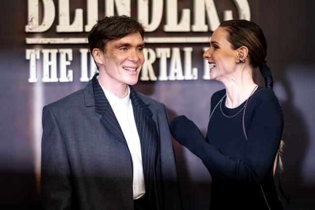 12 March 2026, Berlin: Cillian Murphy, actor, and Rebecca Ferguson, actress, stand on the red carpet at the premiere of "Peaky Blinders: The Immortal Man". Photo: Fabian Sommer/dpa