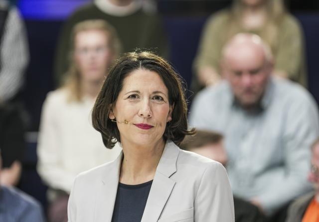12 March 2026, Rhineland-Palatinate, Mainz: FDP lead candidate Daniela Schmitt participates in the SWR 'Wahlarena' at the Alte Lokhalle in Mainz during the Rhineland-Palatinate state election campaign. Photo: Andreas Arnold/dpa