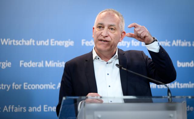 13 March 2026, Berlin: Juergen Kerner, Deputy Chairman of IG Metall, addresses a press conference at the German Ministry of Economics following the top-level talks of the Future of Industry Alliance and the presentation of its joint policy paper. Photo: Bernd von Jutrczenka/dpa