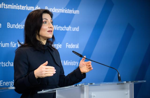 13 March 2026, Berlin: Katherina Reiche, Germany's Minister for Economic Affairs and Energy, addresses a press conference at the German Ministry for Economic Affairs and Energy following the top-level meeting of the Future of Industry Alliance and the presentation of its joint policy paper. Photo: Bernd von Jutrczenka/dpa