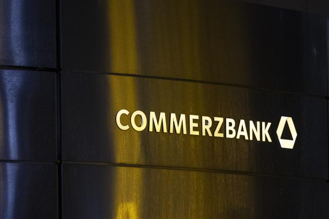 FILED - 11 February 2026, Hesse, Frankfurt/Main: View of a wall with the Commerzbank logo. Photo: Hannes P Albert/dpa