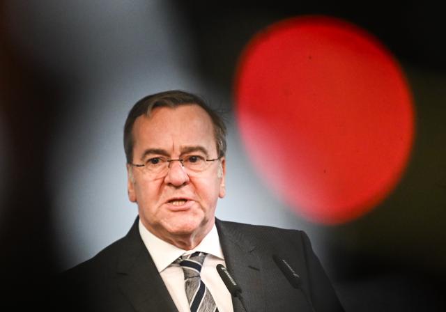 16 March 2026, Berlin: Boris Pistorius, German Minister of Defense, speaks at a press conference with the Latvian Minister of Defense. Photo: Britta Pedersen/dpa