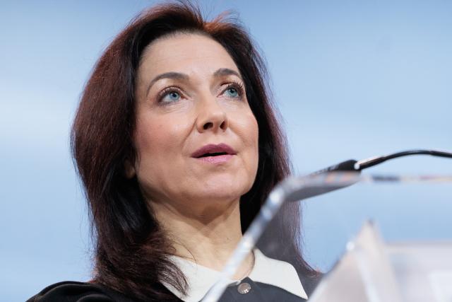 17 March 2026, Berlin: Katherina Reiche, Germany's Minister for Economic Affairs and Energy, speaks during a press statement at the German Ministry for Economic Affairs and Energy. Photo: Carsten Koall/dpa
