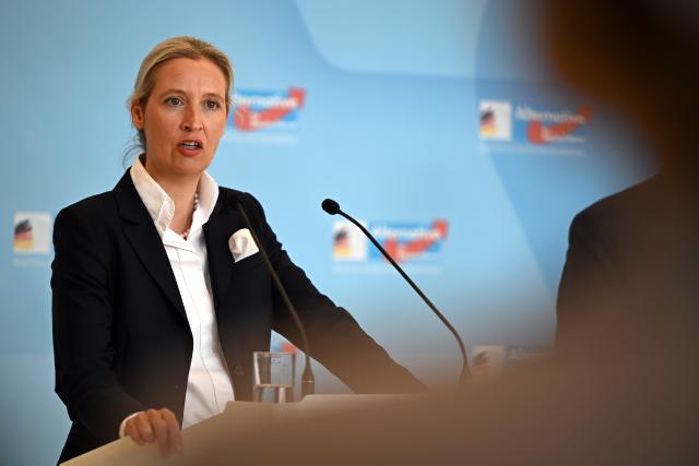 17 March 2026, Berlin: Alice Weidel, leader of the Alternative for Germany (AfD) parliamentary group, speaks at a press conference in Berlin. Photo: Lilli Förter/dpa